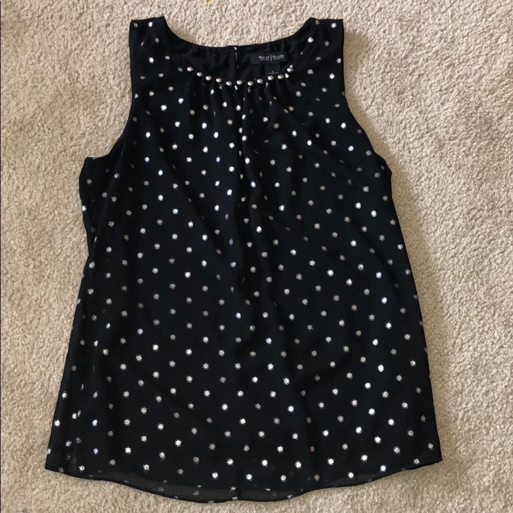 Black and Silver beaded tank top